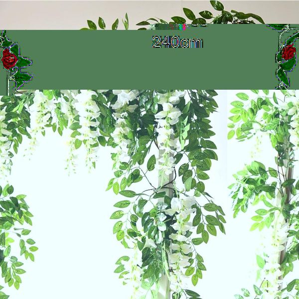 

decorative flowers & wreaths wisteria artificial flower vine ivy leaf garland silk rose rattan string wedding arch home garden decoration