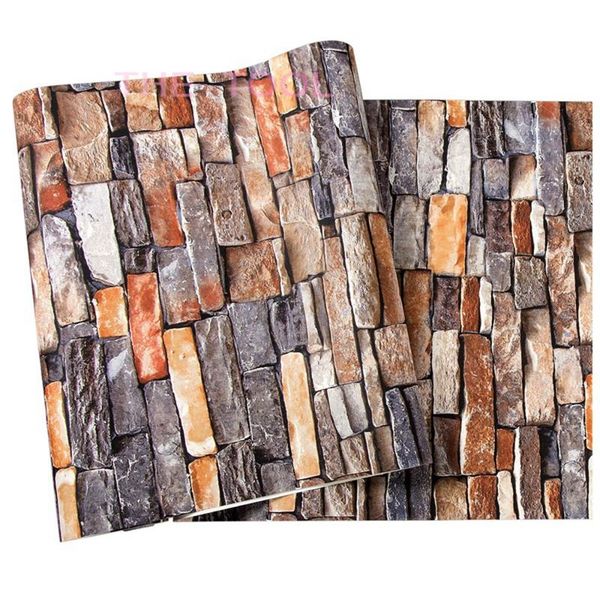 

wallpapers 1pc 0.45m*10m bricks background wallpaper roll wall stickers home decor
