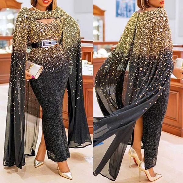 

african evening party dresses for women elegant long dress cape style vestidos robe africaine femme africa clothes ethnic clothing, Red
