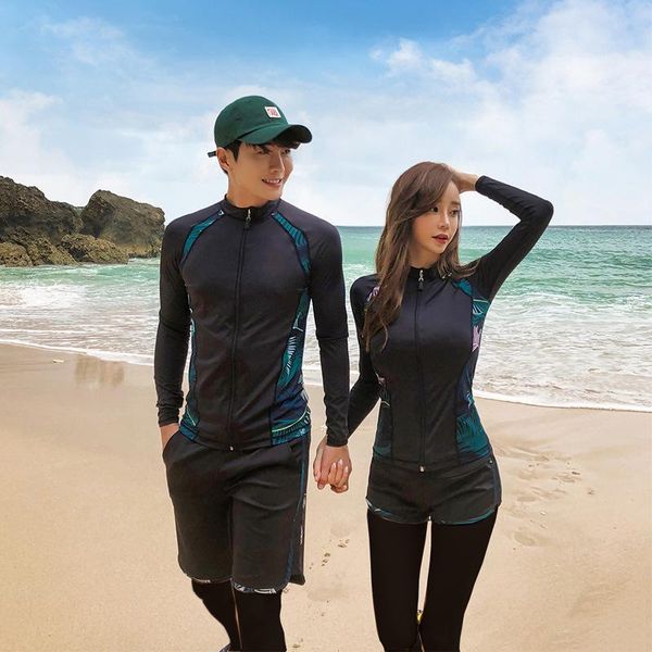 

double split diving suit, long sleeve surfsuit with sunscreen and zipper swim wear