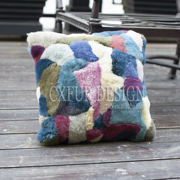 

cushion/decorative pillow cx-d-41 home wholesale patchwork real sheep fur case cushion cover