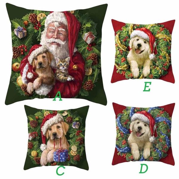 

pillow case christmas cotton linen cushion cover throw sofa home decor