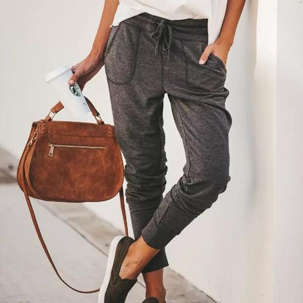 

women's pants & capris fashion women homewear casual trousers harem sweatpants high waist loose baggy slacks sports, Black;white