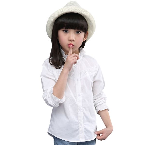 

girls white blouse shirts teenage kids school for solid color big clothes 6 8 10 12 14 210527, White;black