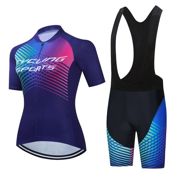 

rcc 2021 pro equipe conjunto camisa de ciclismo feminino mtb roupas anti-uv bicicleta wear manga curta uniforme racing sets, Black;blue