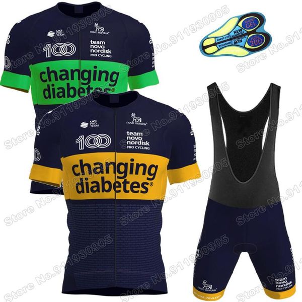 

racing sets novo nordisk team 2021 cycling jersey set men's summer short sleeve suit mtb race bicycle shorts wear, Black;blue