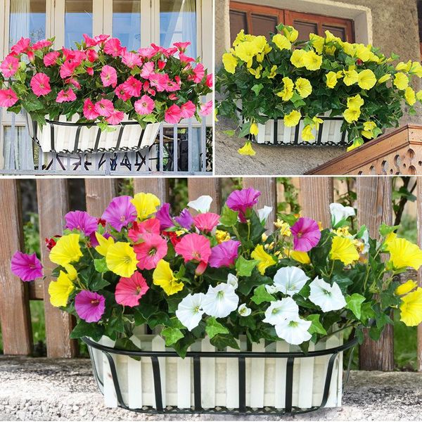 

30cm fake morning glory simulation petunia wedding home decor rose red white yellow artificial flowers for garden decorative & wreaths