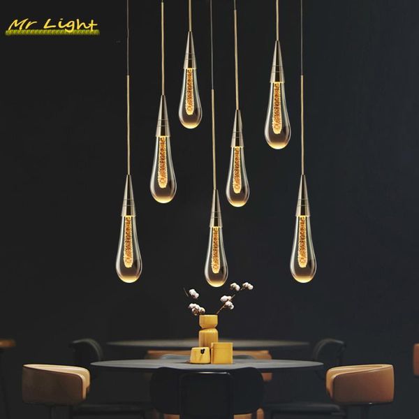 

pendant lamps nordic led crystal lights lighting living room bedroom loft hall villa staircase lamp home decor hanging