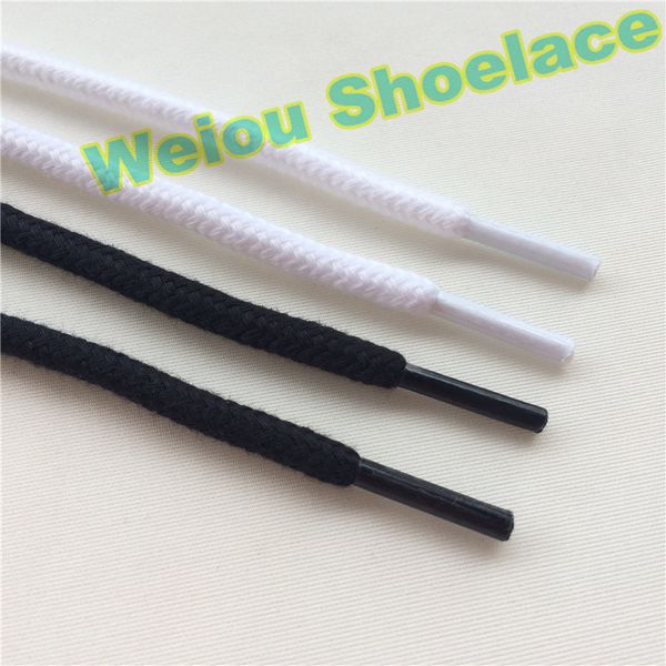 

2021 wellace fashion black white round rope cotton sport dress shoe laces for sneakers basketball shoelaces custom design, White;pink