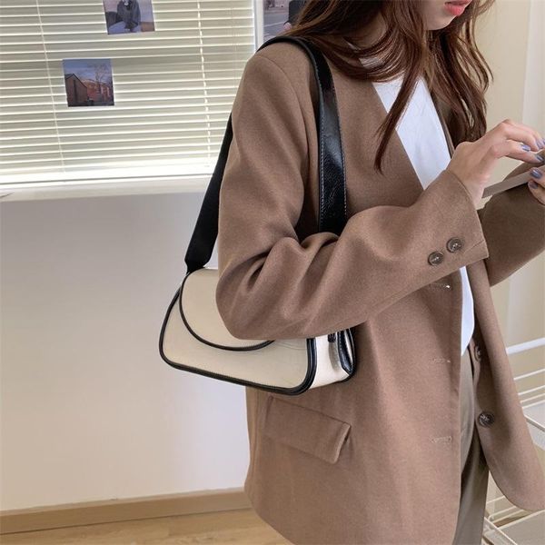 

evening bags women's contrast leather cross bag, travel strap, simple, fashionable, 2021