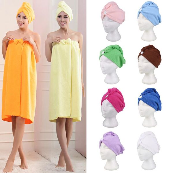 

towel microfiber quick dry hair magic drying turban wrap hat caps spa bathing