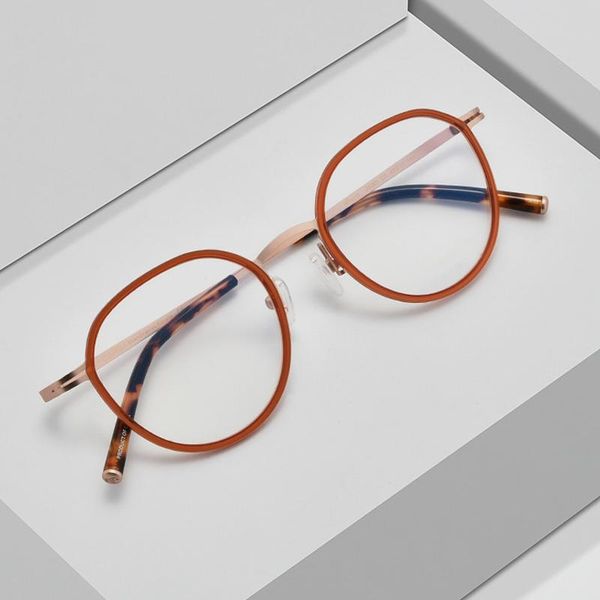 

vintage round titanium glasses frame women men prescription myopia optical eyeglasses frames lady korea eyewear fashion sunglas sunglasses, Black