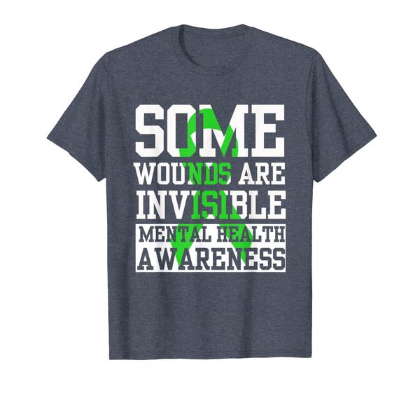 

ribbon support mental health illness awareness shirts gift, White;black