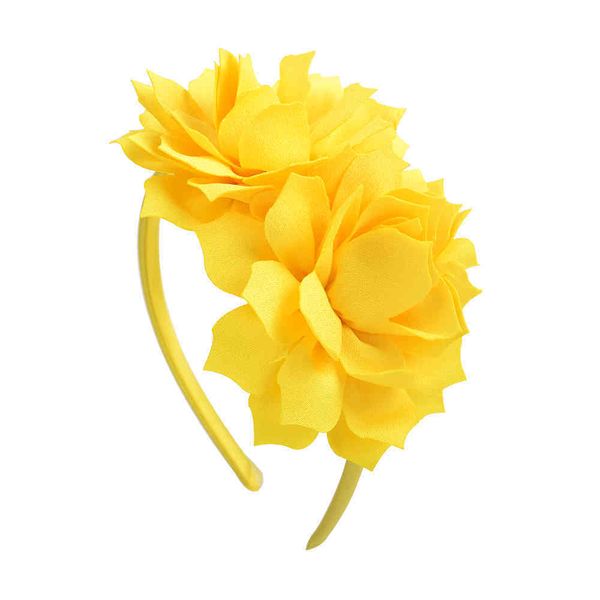 

3.7 solid polegada big flower band children girls hoop bows gorgon ribbon accessories for new artisanal hair, Pink