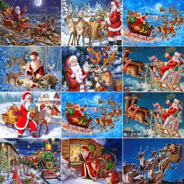 

diamond painting santa claus holiday christmas series embroidery 5d diy mosaic home decoration handmade gif