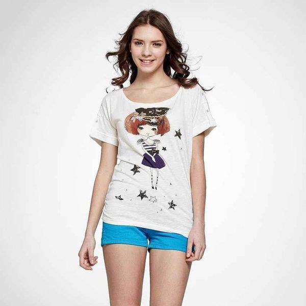 

gold friends style letter women print short sleeve europe, White