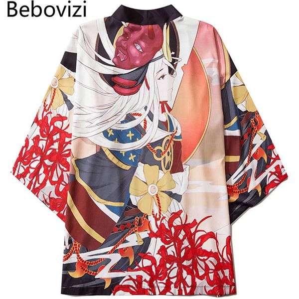 

blouse yukata haori obi samurai print clothes female kimonos cardigan cosplay japanese style kimono men women shirt kawaii ethnic clothing, Red