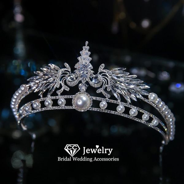 

hair clips & barrettes headbands for women bridal crown wedding accessories engagement ornaments angel shape hairwear princess tiara qs56, Golden;silver
