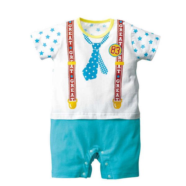 

love dd&mm baby clothing summer baby jumpsuit born cartoon deer elephant infant romper climbing clothes cotton 210715, Blue