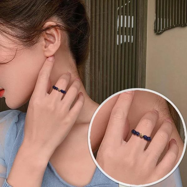 

wedding rings fashion trend wild crystal elastic ring spiritual healing stone personality natural jewelry exquisite small, Slivery;golden