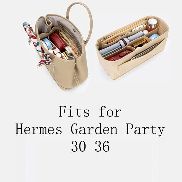 

bag parts & accessories women's insert organizer for h garden party 30 36 handbag women travel inner purse portable cosmetic inside bag, Black