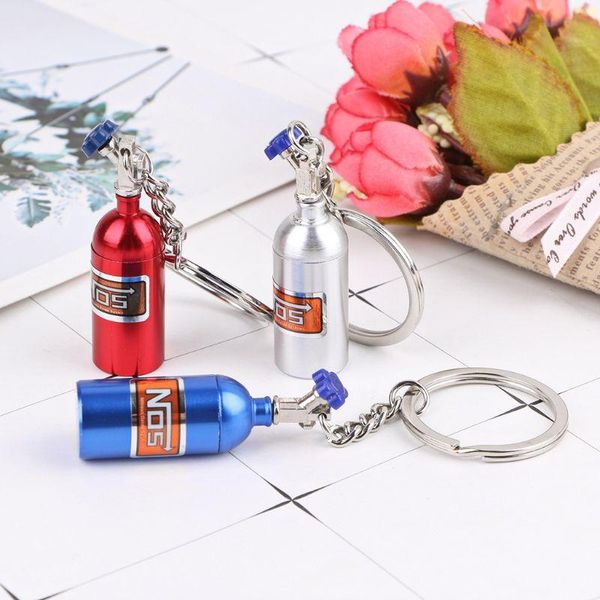 

keychains fashion metal key ring car chain holder keyfob for nos turbo nitrgen bottle styling, Silver