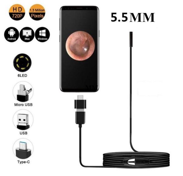 

cameras 5.5mm 720p for android and windows otg usb cmos borescope 2m