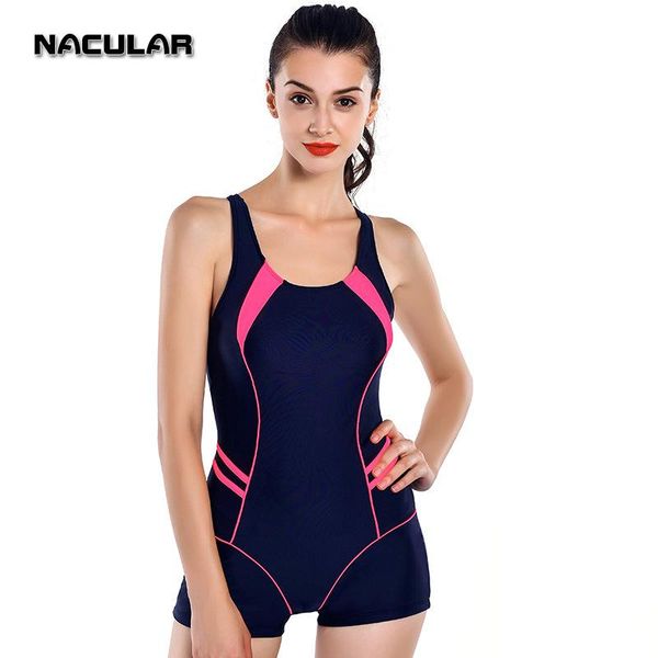 

nacular one piece women swimsuit sports swimwear beachwear patchwork plus size bathing suit backless push up female swimming one-piece suits