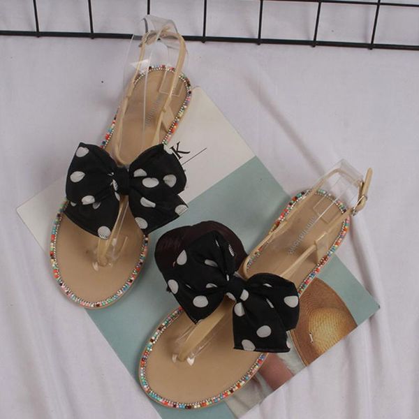 

beach summer womans sandals clip toe flip flops bohemian flat heels soft shoes zapatos de mujer#b40, Black