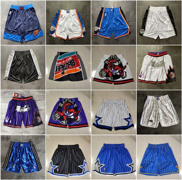 

2021 team basketball short just don toronto raptors city version shorts hip pop pant with pocket zipper sweatpants blue white stitched size, Black