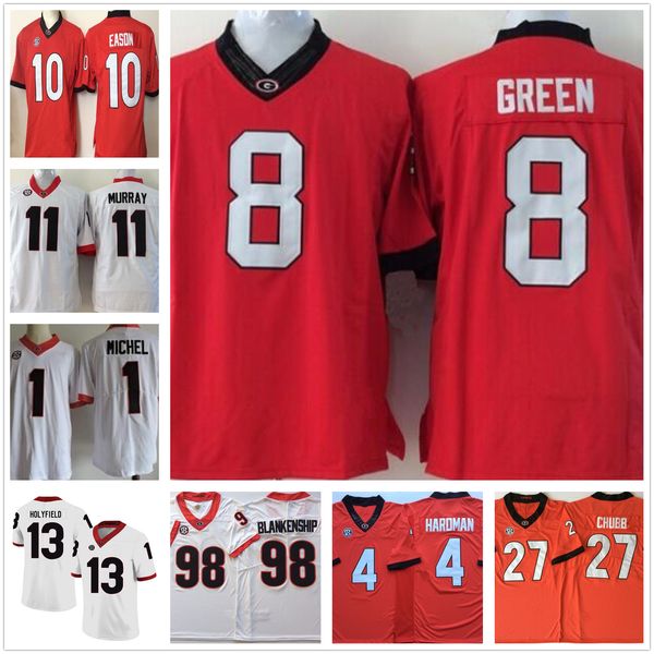 

georgia bulldogs malik herring elijah holyfield herschel walker todd gurley ii nick chubb rodrigo blankenship jake fromm stitched men jersey, Black