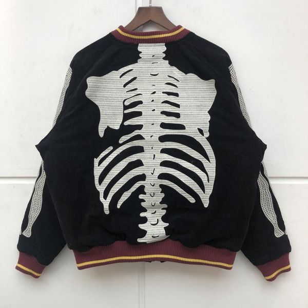 

bone embroidery 2021full kapital bomb jacket men women autumn winter zip sleeves denim coat men's jackets, Black;brown