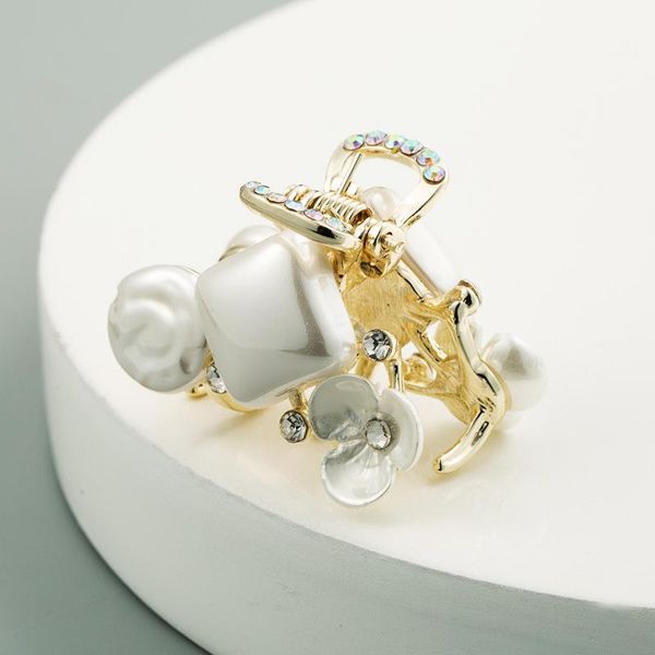 

hair clips & barrettes south korean clip medium pearl heart claw back head small grip female bangs headdress, Golden;silver
