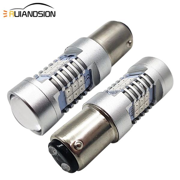 

emergency lights 2 pcs 2835 21smd car brake slight baw15d pr21/5w 12495pr 780 led bulb 12-24v auto taillight red