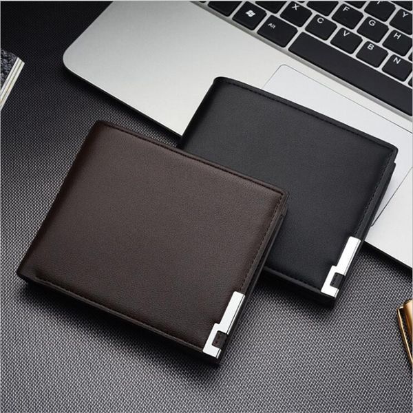 

business card holder coin wallet leather purse luxury men holders wallets, Red;black