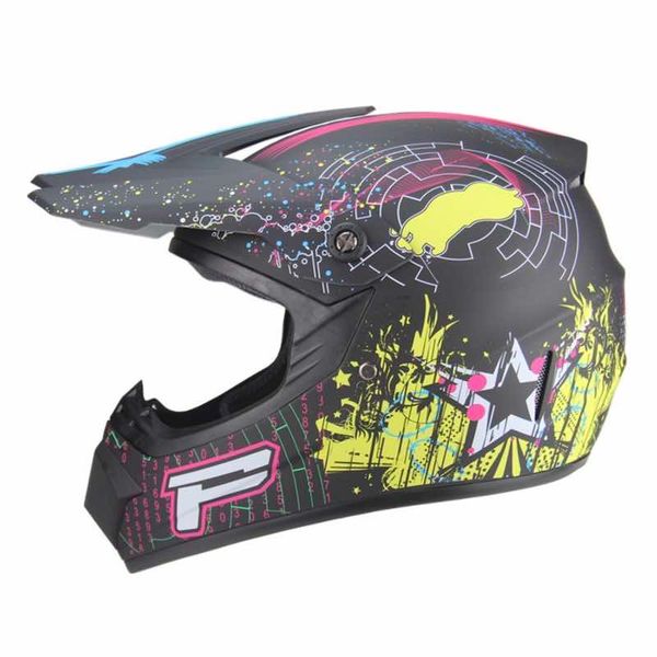 

ATV MX Motocross Dirt Bike Off-Road Helmet DOT Approved Lightweight Protective Gear Multiple Patterns TK31, Multi