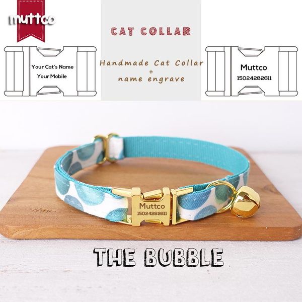 

cat collars & leads muttco retail handmade engraved metal buckle collar for the bubble design 2 sizes ucc053b