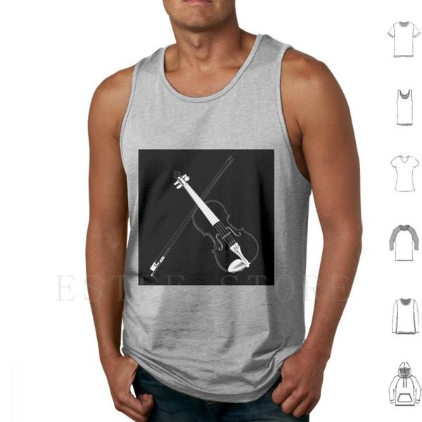 

men' tank violin vest sleeveless music musical instrument, White;black