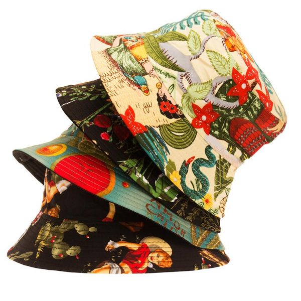 

wide brim hats flower pattern basin hat women fisherman spring and summer sun cap outdoor travel leisure caps, Blue;gray