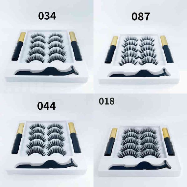 

fake eyelashes five pairs of self-adhesive eyeliner set, magnetic false eyelashes, thick eyelash 220226
