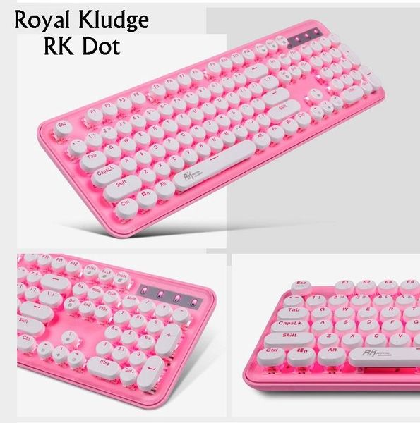 

keyboards royal kludge rk dot steam punk usb wired retro mechanical gaming keyboard custom round keycap ,11 lighting modes
