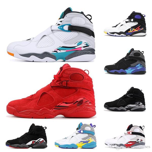 

2019 mens basketball shoes 8s reflective bugs bunny valentines day aqua south beach 8 chrome 3peat playoff trainer sports sneaker hop999