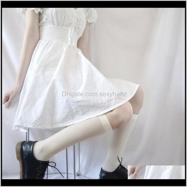 

& hosiery underwear apparel drop delivery 2021 japan veet womens high knee socks woman lolita long leg female dress sock student calcetines, Black;white