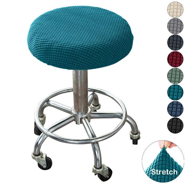 

jacquard bar stool cover spandex elastic seat solid colour round chair stretch armless protector home decor covers