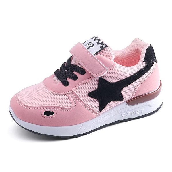 

sneakers 2021 winter kids sports shoes children casual boys sneaker girls mesh breathable fashion star size 26-36, Black;red