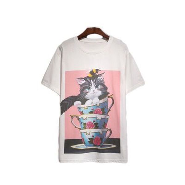 

luxury t shirt 2021 cat cartoon clothing homme t shirt s men women designer high street print t shirt big g tee, White;black