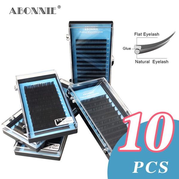 

10pcs/case ellipse flat false eyelash extensions soft thin tip roots products saving time recommended by technicians eyelashes