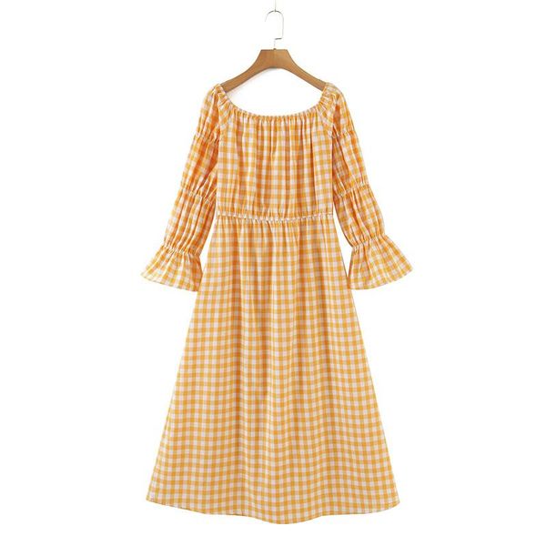 

casual dresses jcÂ·kilig 2021 cotton plaid dress x6059, Black;gray