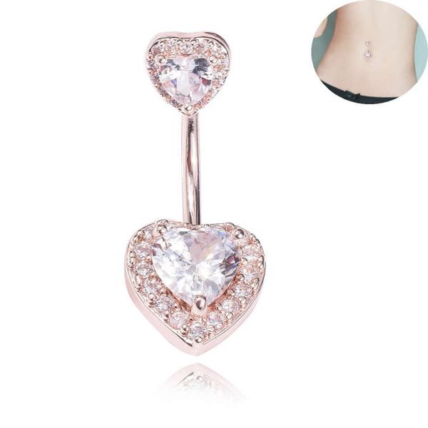 

zircon love double peach puncture jewelry
