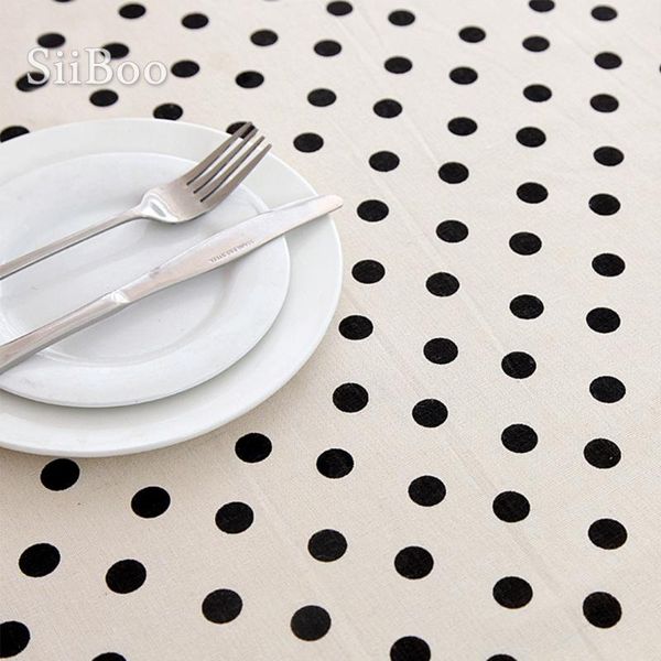 

modern simplicity cotton black dot rectangular tablecloth 140*220cm coffee table cloth mantel de lino algodÃ³n sp5750